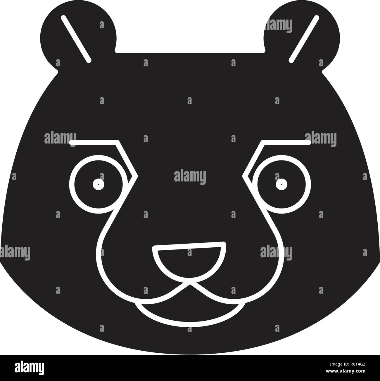 Tête de castor concept vector black icône. Plat à tête de castor, illustration inscrivez-vous Illustration de Vecteur