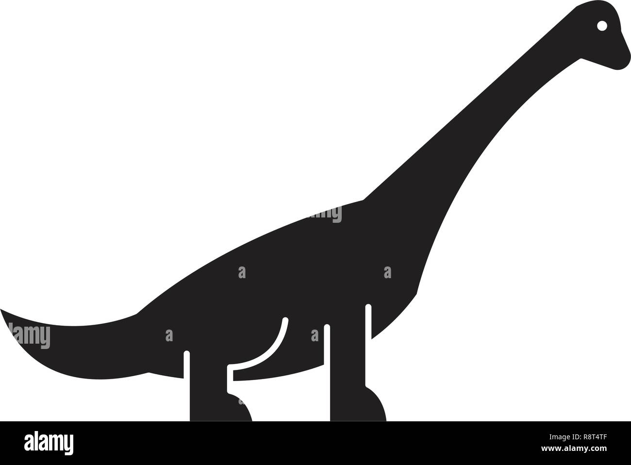 Brachiosaure vecteur icône noire concept. Brachiosaure télévision illustration, sign Illustration de Vecteur
