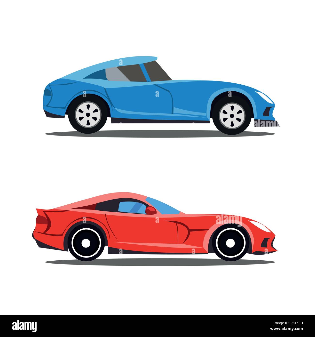 Profil de modèle de voitures, location de caricature dessins en vue de profil Illustration de Vecteur