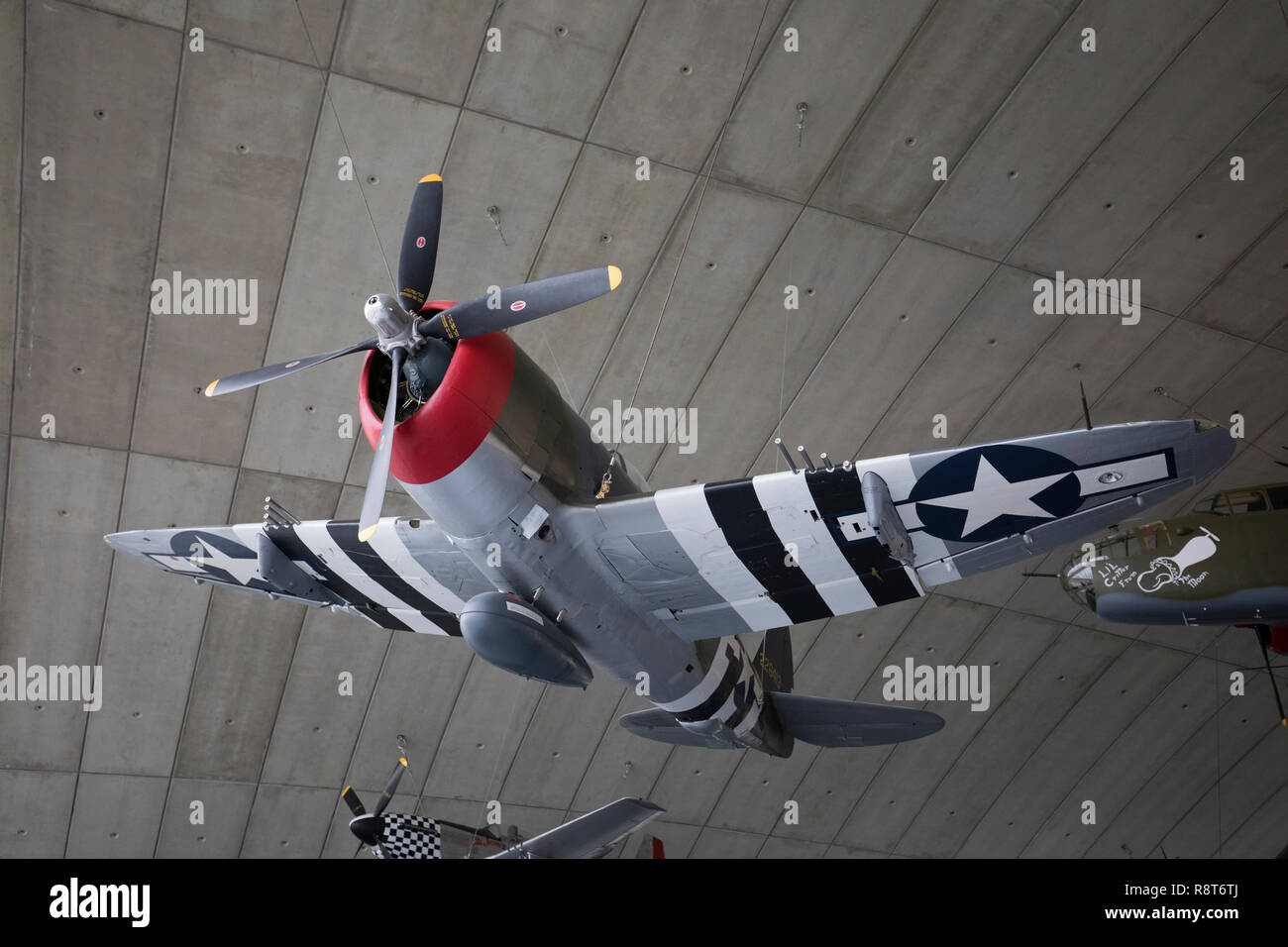 Republic P-47 Thunderbolt sur l'affichage à l'American Air Museum Duxford,UK Banque D'Images
