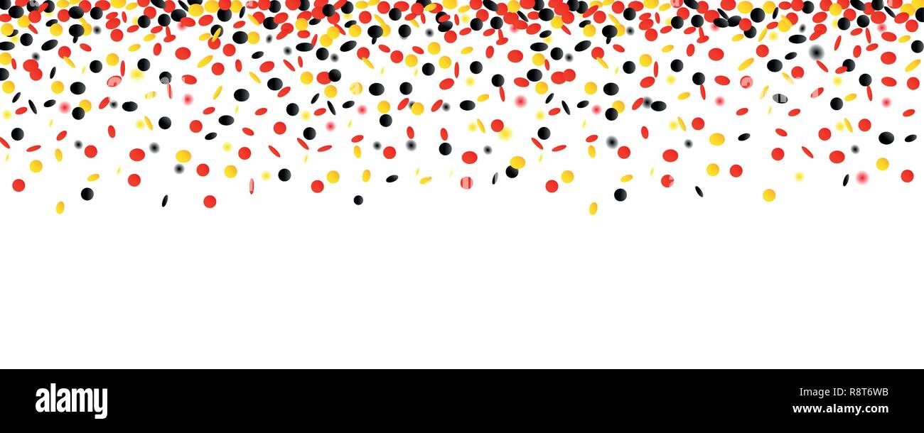 Carnaval et confettis parti en noir jaune et rouge isolé sur fond blanc illustration vecteur EPS10 Illustration de Vecteur