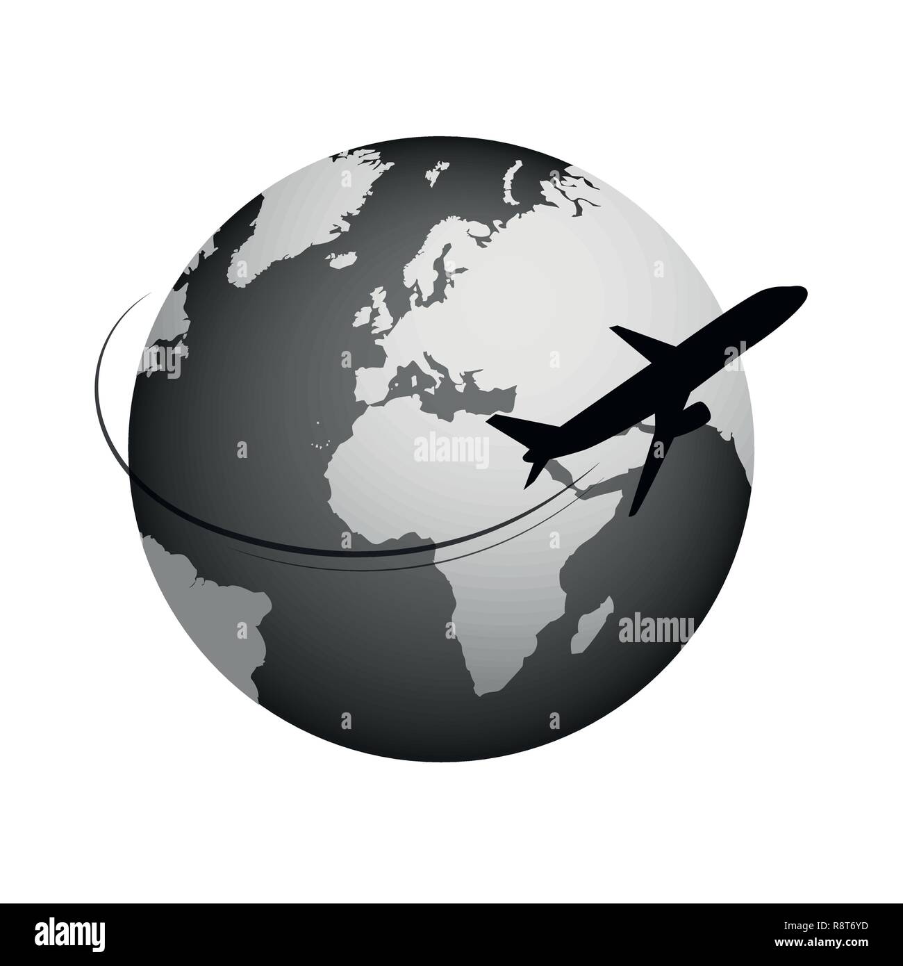 Globe et les voyages en avion icon isolé sur fond blanc vector illustration Illustration de Vecteur