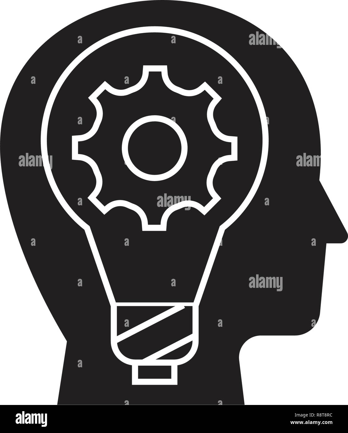 Vecteur icône noire Imagination concept. Imagination télévision illustration, sign Illustration de Vecteur