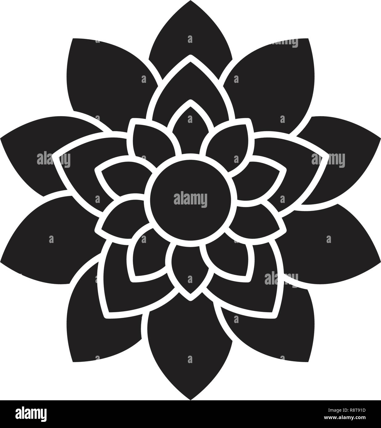 Fleur De Lotus Noir Concept Vecteur Icone Fleur De Lotus Television Illustration Sign Image Vectorielle Stock Alamy