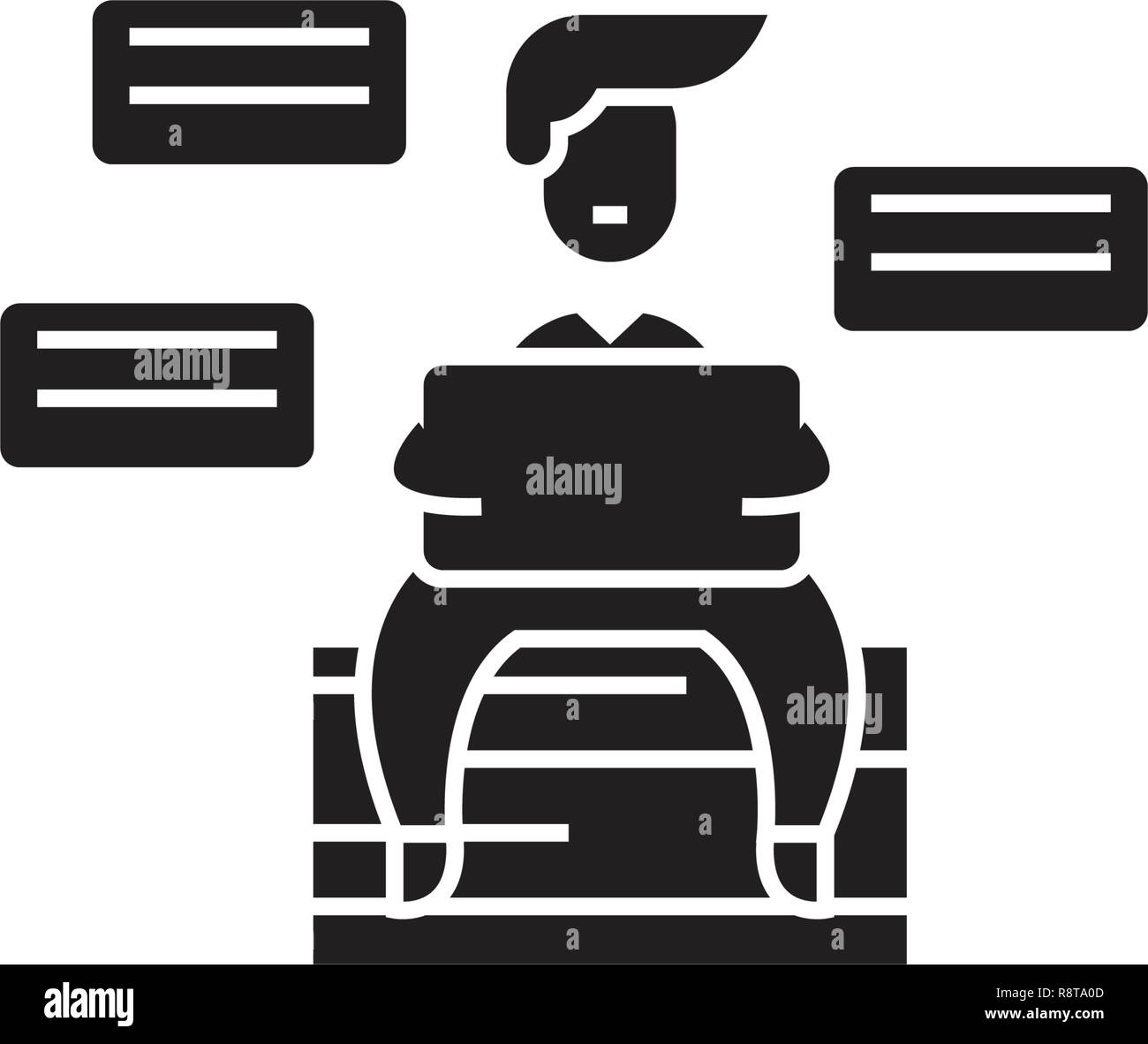 Vecteur de productivité concept noir icône. Télévision La productivité illustration, sign Illustration de Vecteur