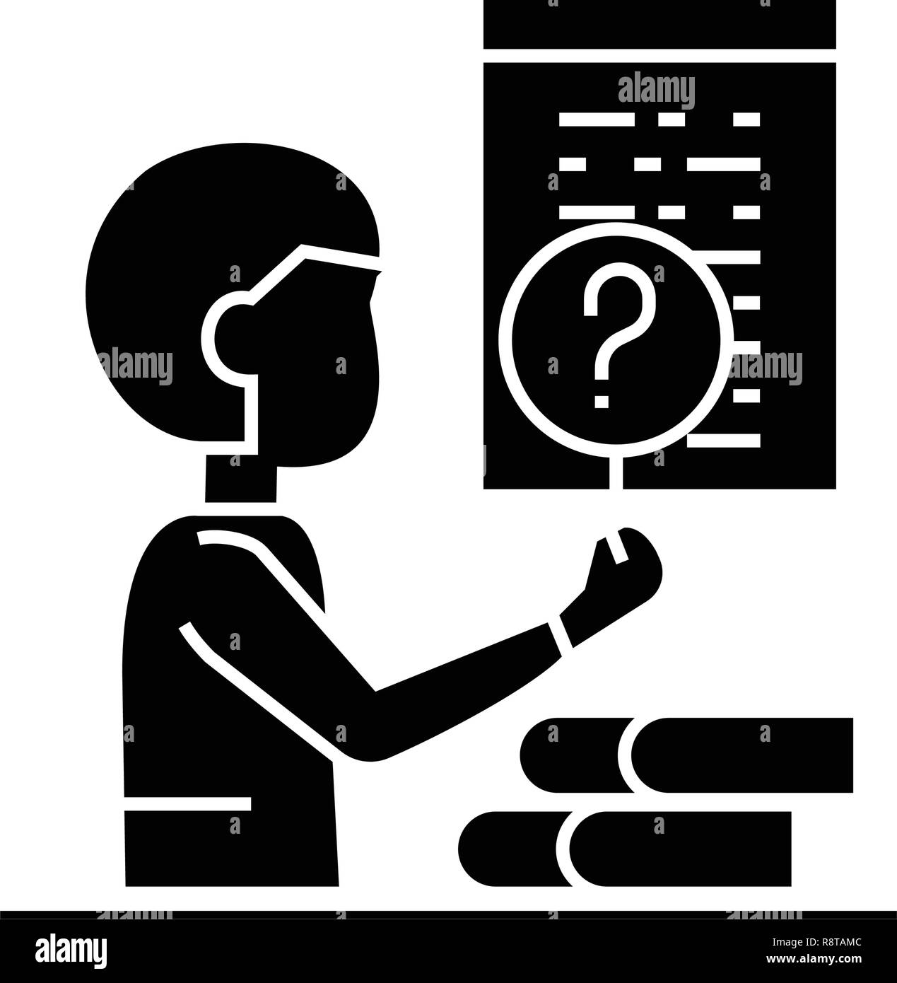 Les tests de logiciels black concept vecteur icône. Les tests de logiciels télévision illustration, sign Illustration de Vecteur
