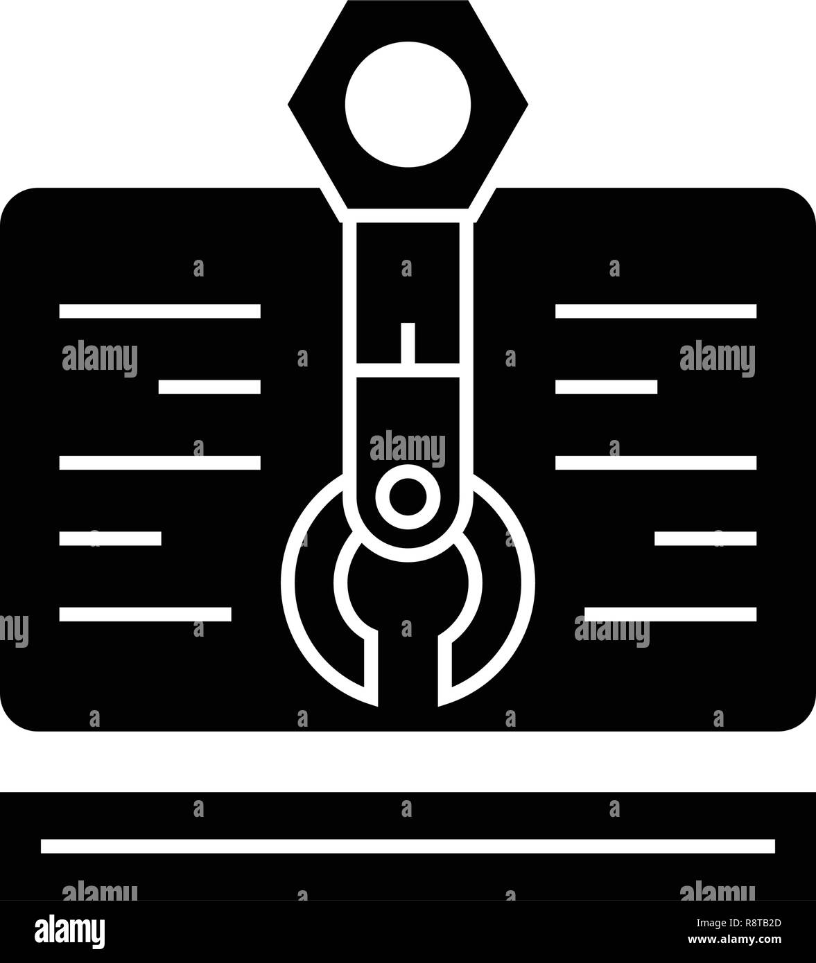 Projet Web vecteur icône noire concept. Projet Web télévision illustration, sign Illustration de Vecteur