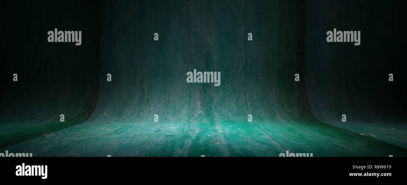 Panneaux peints en vert texture background, bannière. Mur vide et marbre pour présentation, copy space Banque D'Images