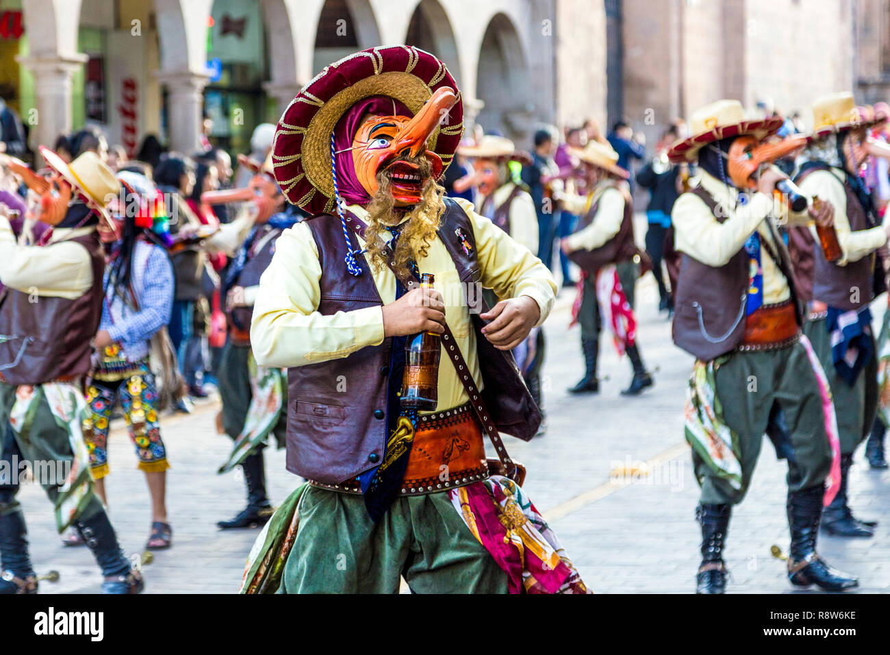 Défilé du Festival à Cusco, la Vallée Sacrée, Pérou Banque D'Images