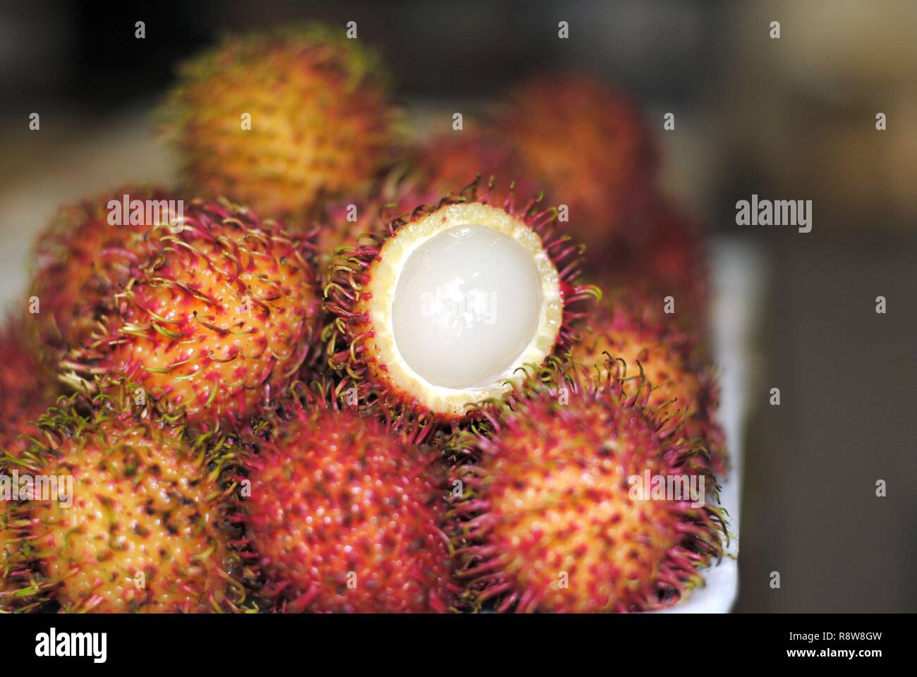 Ramboutan (Nephelium lappaceum) Banque D'Images