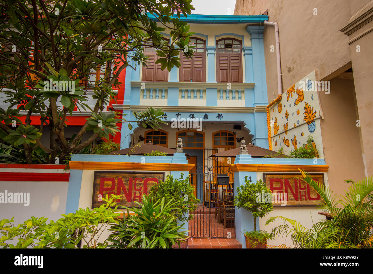 Restaurant Casa Poncho sur Bukit Pasoh Road, Singapour, Outram Park Banque D'Images