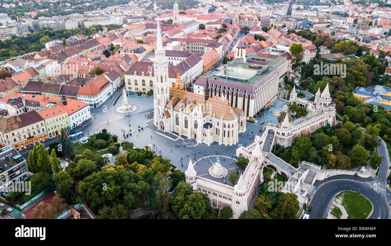 Bastion des pêcheurs, l'église Matthias ou église Mátyás, Budapest, Hongrie Banque D'Images