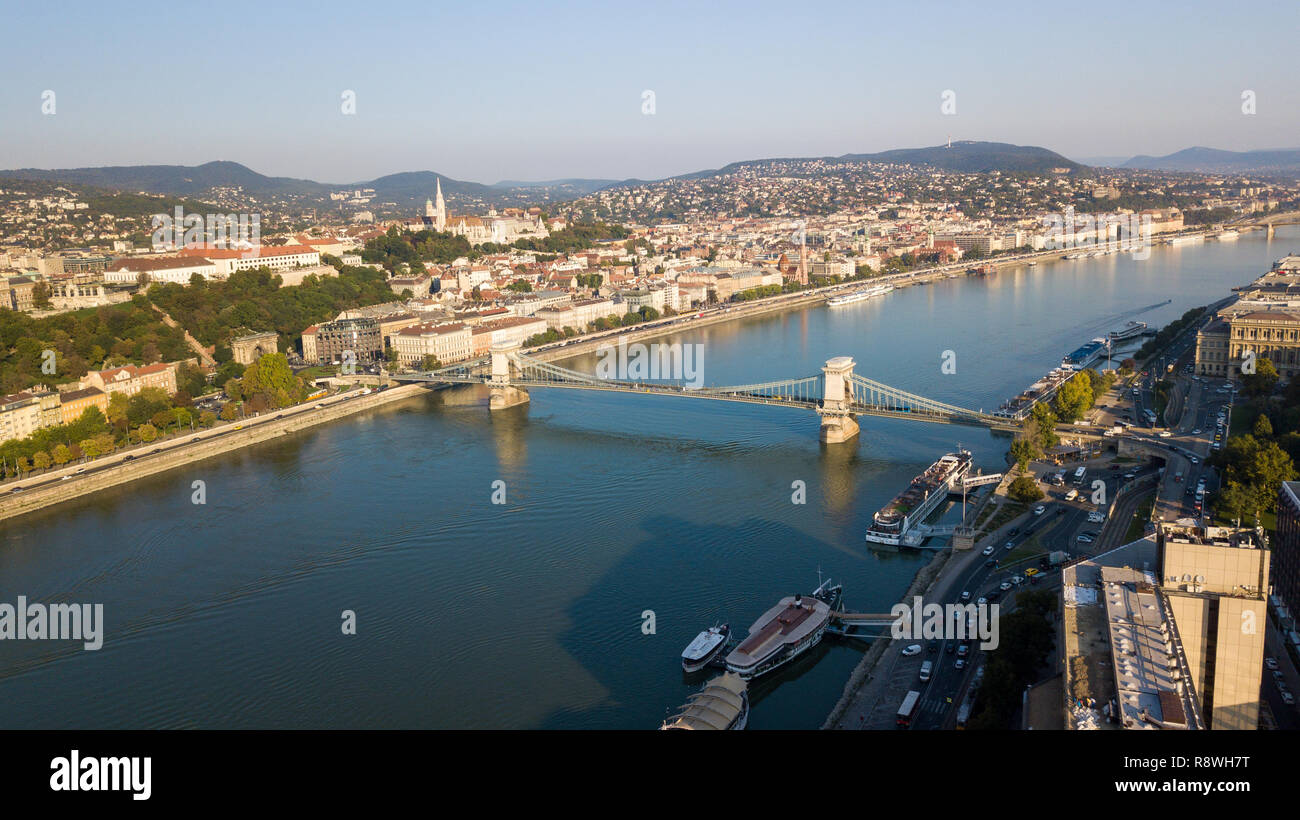 Pont à chaînes Széchenyi Lánchid Széchenyi ou, Budapest, Hongrie Banque D'Images