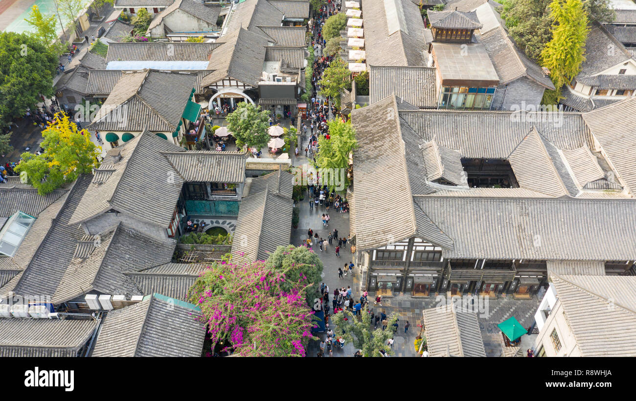 Kuanzhai Alley, Alley et Kuan Zhai Alley, Chengdu, province du Sichuan, Chine Banque D'Images