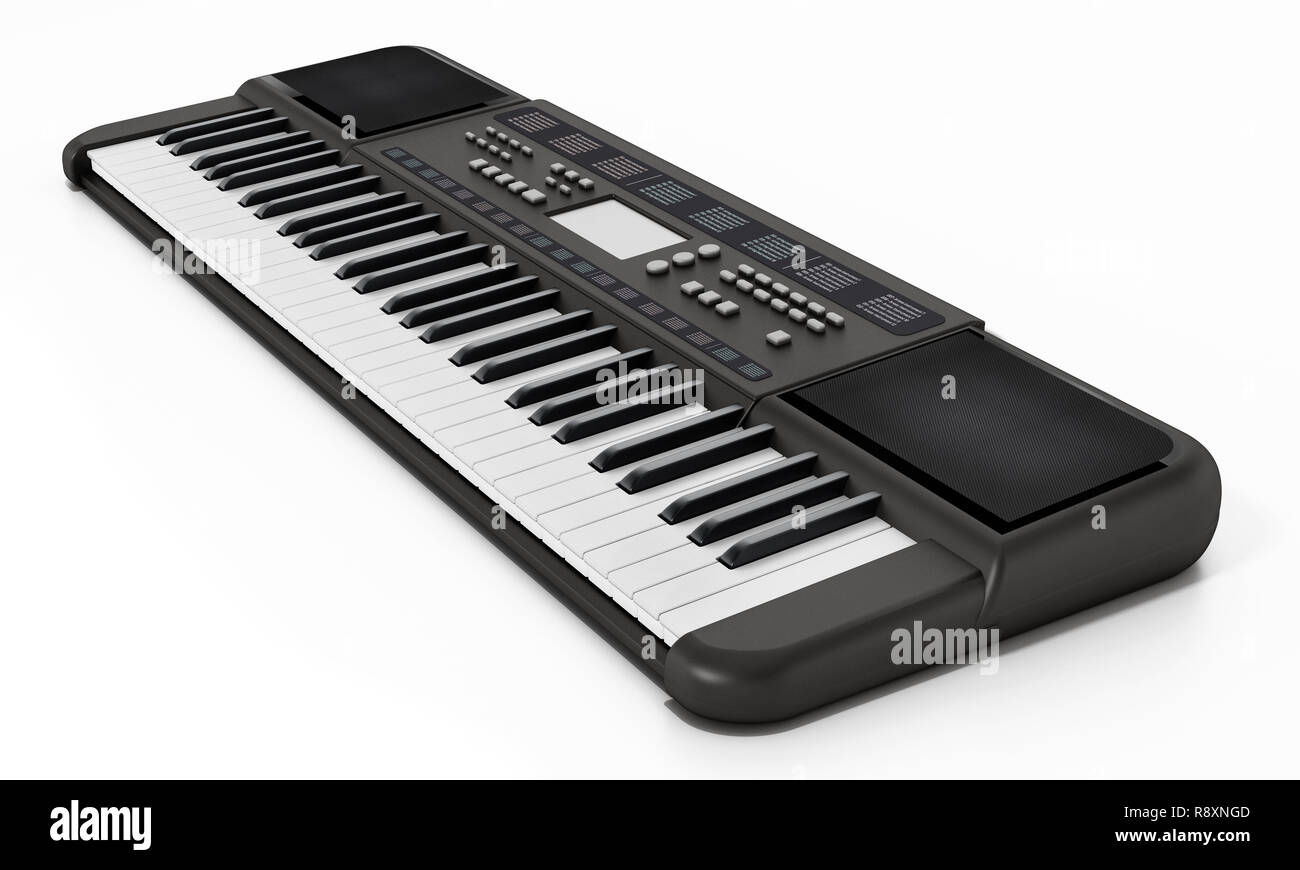 La musique contemporaine de conception générique clavier. 3D illustration. Banque D'Images