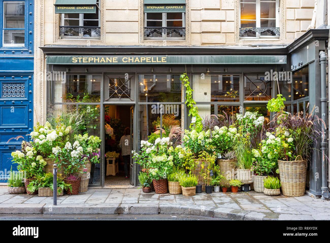 France, Paris, le fleuriste Stéphane Chapelle Banque D'Images