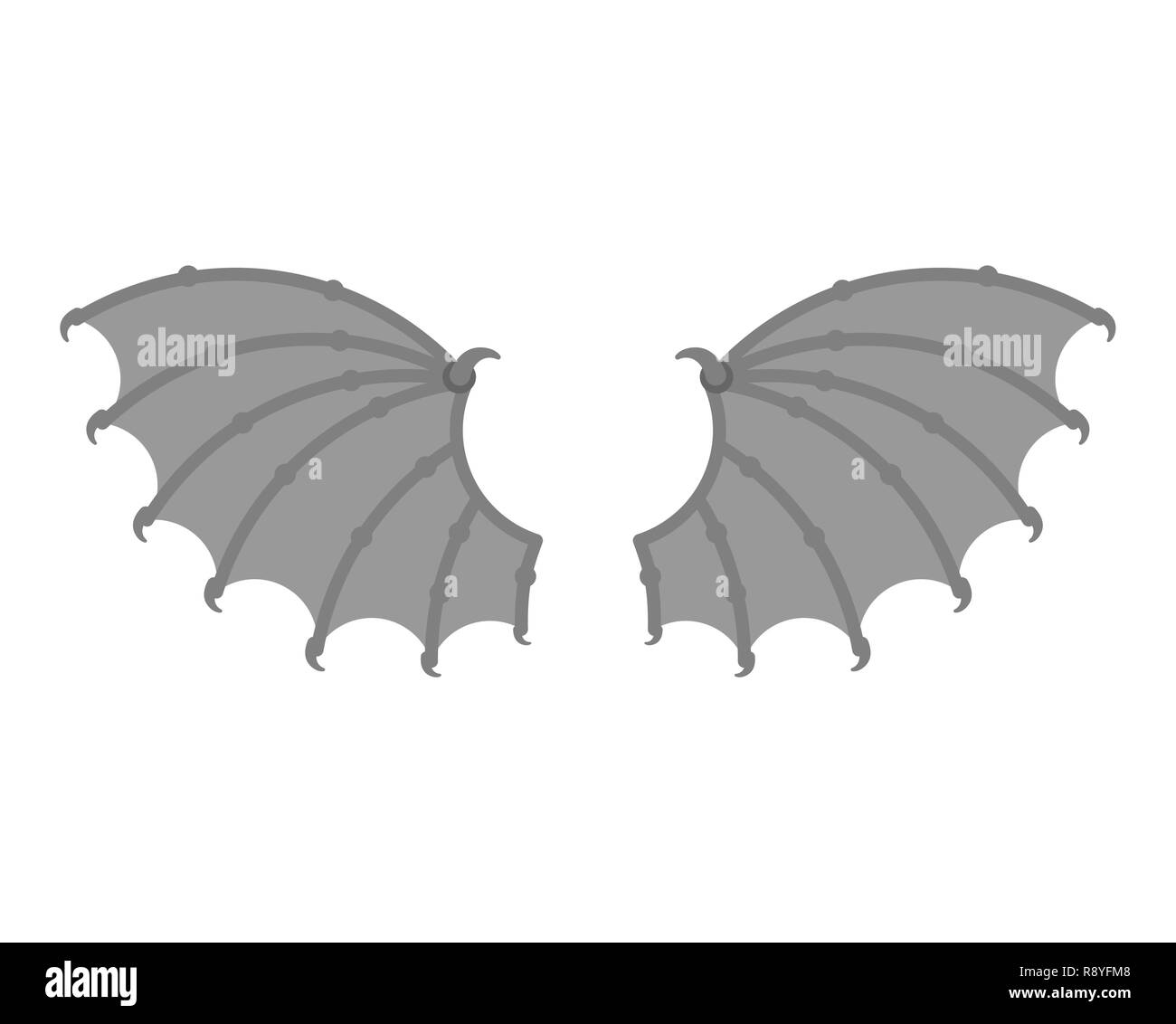 Démon ailes isolées. Diable d'aile. Winged bat ou gargoyle Illustration de Vecteur