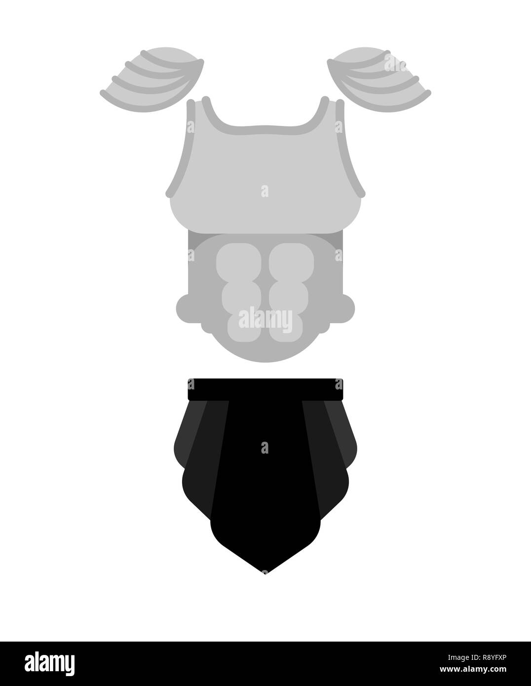 Chevalier armure armure à la poitrine.. Épaulières métalliques corps panoplie médiévale Illustration de Vecteur