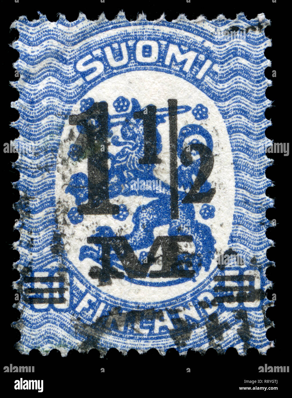 Timbre-poste de la Finlande dans le modèle Saarinen série émise en 1920 Banque D'Images