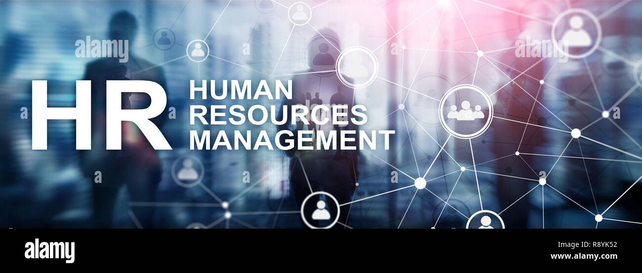 La gestion des ressources humaines, RH, Team Building et de recrutement concept sur fond flou. Banque D'Images