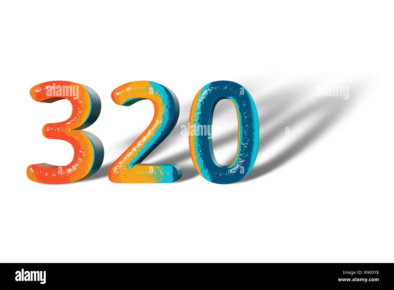 3D Numéro 320 Trois cent vingt-couleurs vives Photo Stock - Alamy