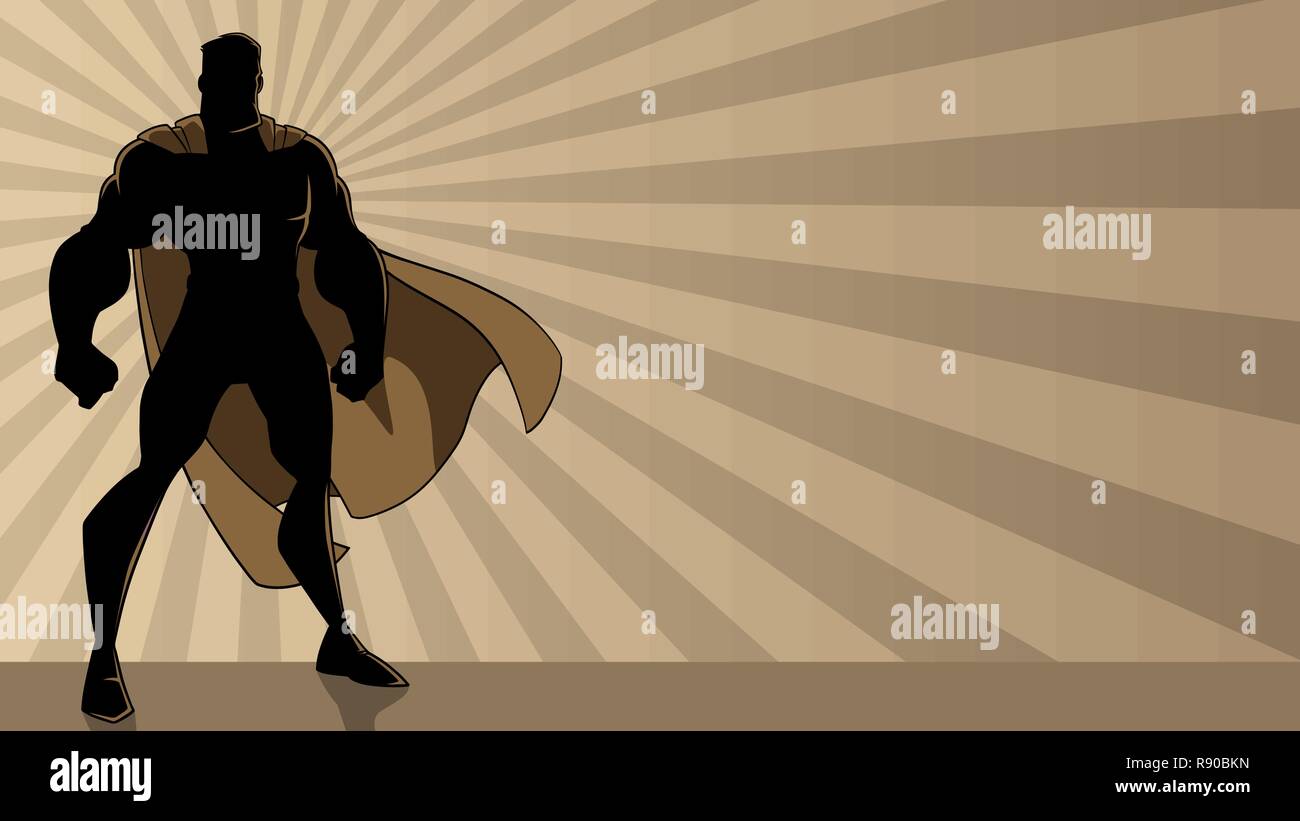 Super-héros debout Tall Ray Light Illustration de Vecteur