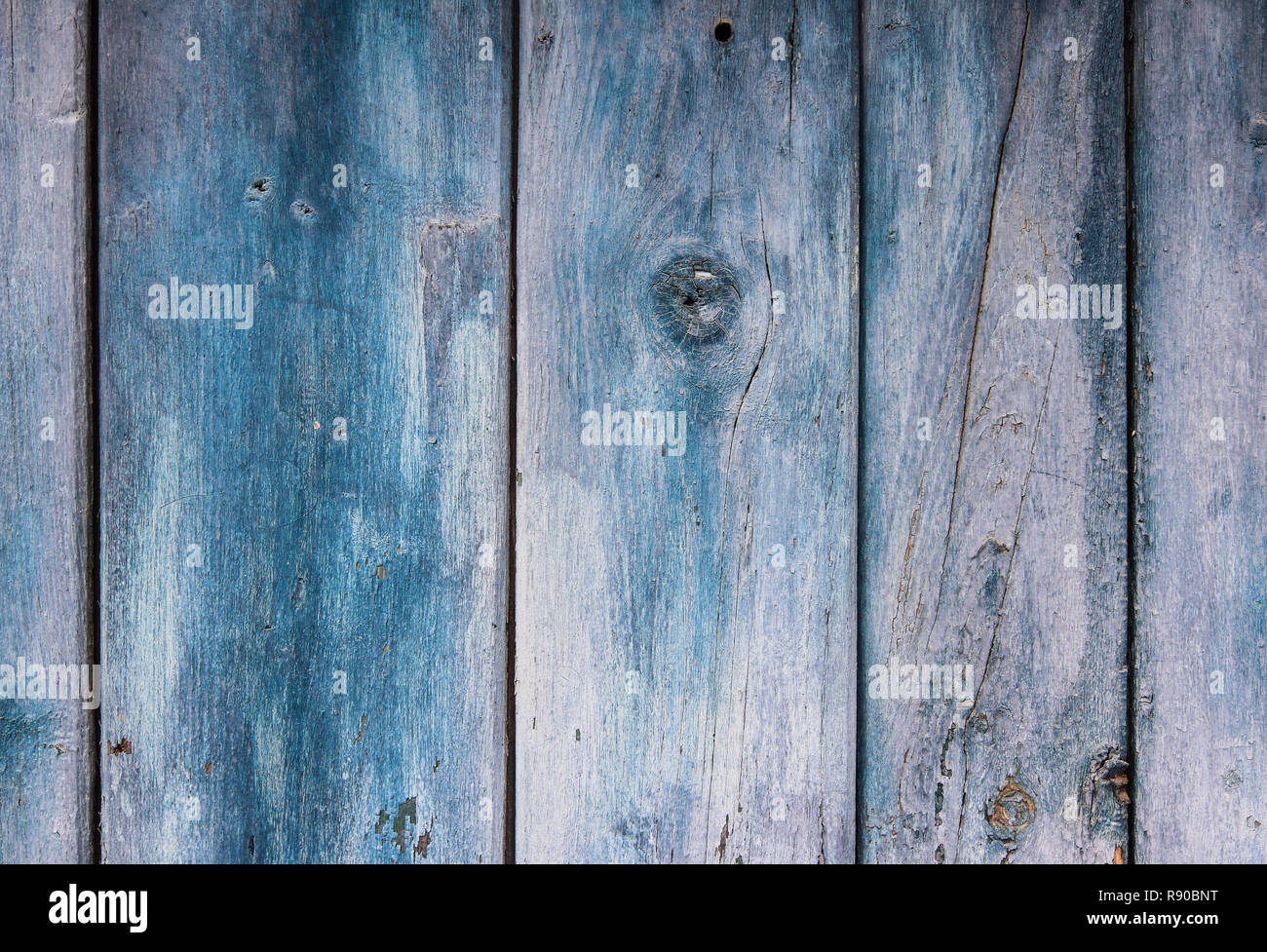 Peinture sur bois bleu blanchie - texture vintage en bois Banque D'Images