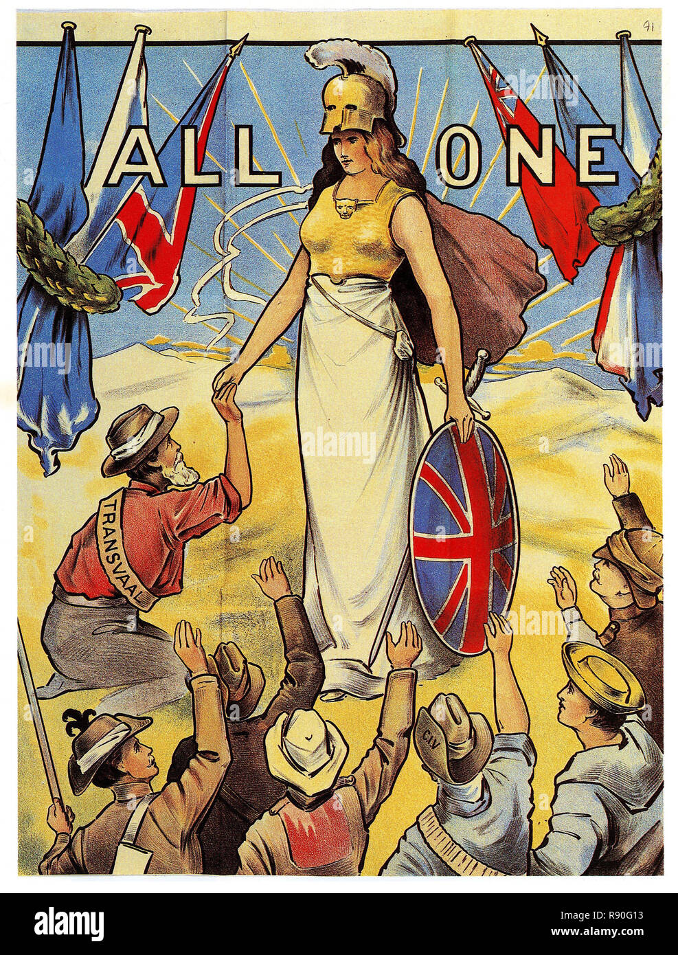Rule Britannia - Vintage World War One affiche de propagande Banque D'Images