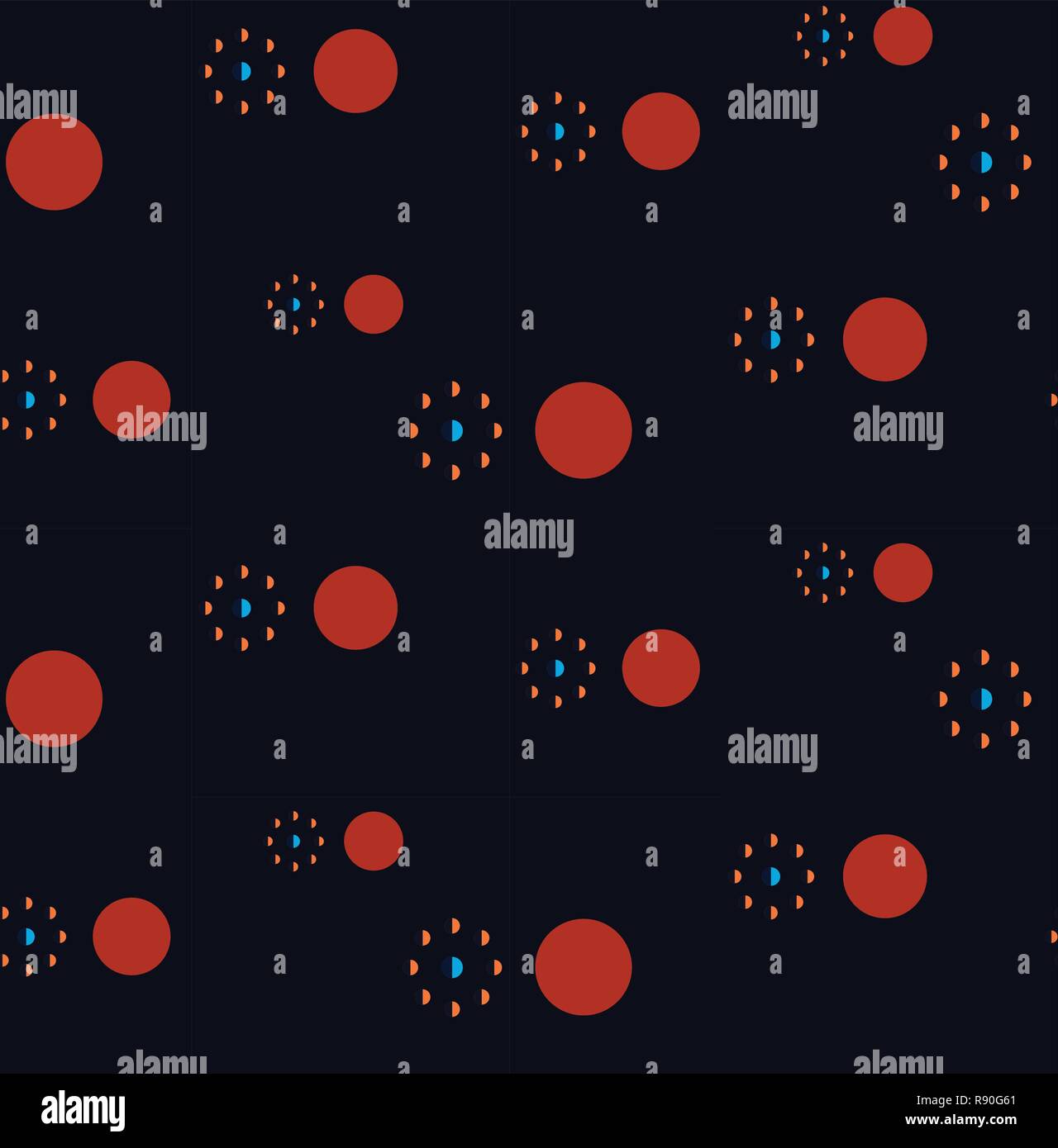 Résumé motif transparent "Phases de la lune, de la terre et soleil orange foncé sur backgrpund» Illustration de Vecteur
