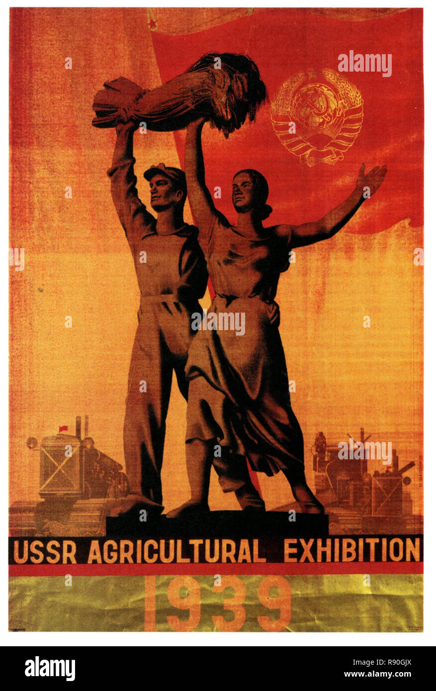 Exposition agricole soviétique - Vintage U.S.S.R Affiche de propagande communiste Banque D'Images