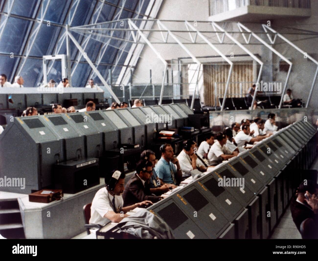 Centre de contrôle de lancement dans le John F. Kennedy Space Center, Florida, USA, juillet 1969. Organisateur : la NASA. Banque D'Images