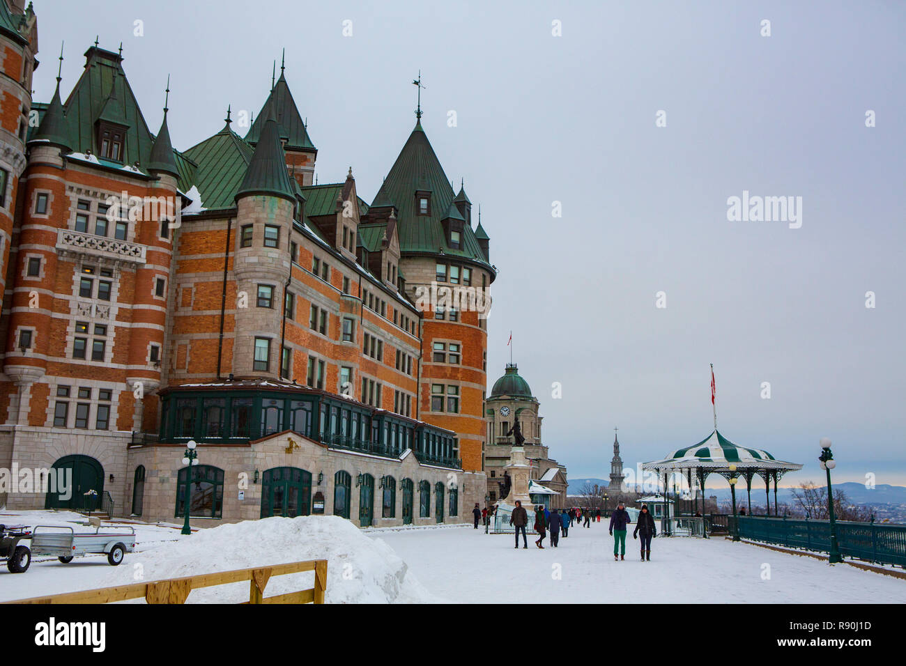 L'hôtel Fairmont Le Château Frontenac, anciennement et communément appelé le Château Frontenac, est un hôtel historique de la ville de Québec, Québec, Canada. Banque D'Images