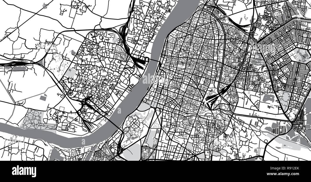 Vecteur urbain plan de la ville de Kolkata, Inde Illustration de Vecteur
