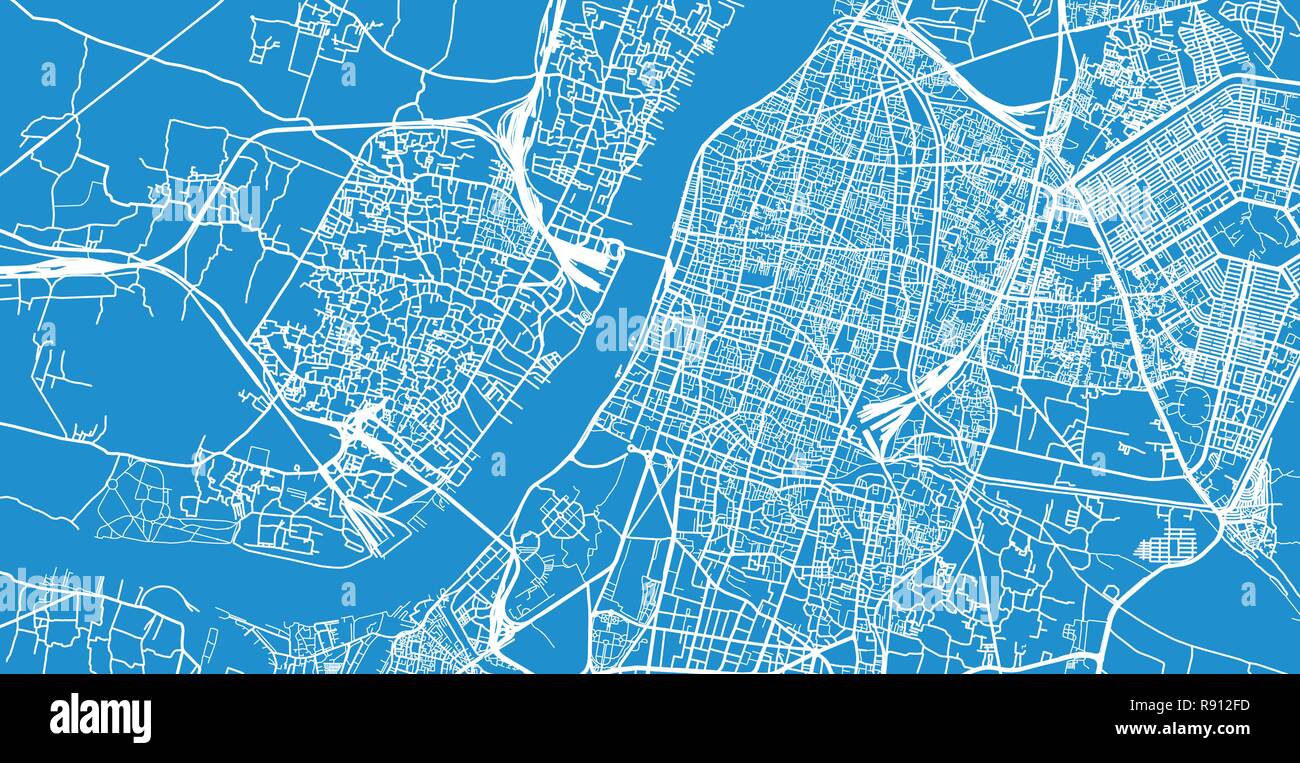 Vecteur urbain plan de la ville de Kolkata, Inde Illustration de Vecteur