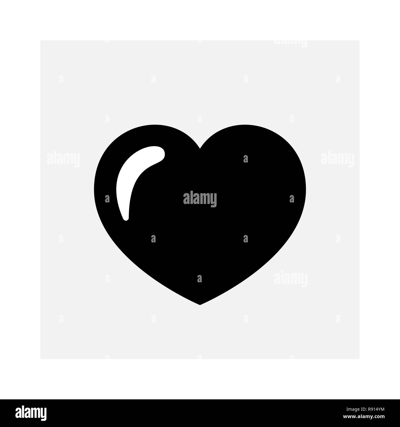 Icône de cœur brillant isolated on white Banque D'Images