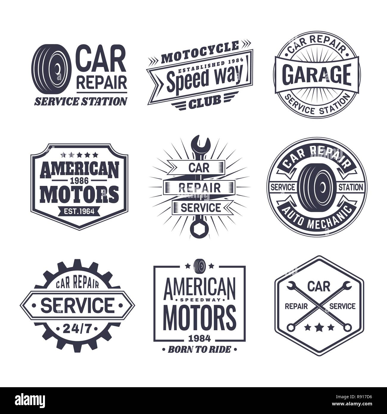 Logo pour la réparation voiture service station Illustration de Vecteur