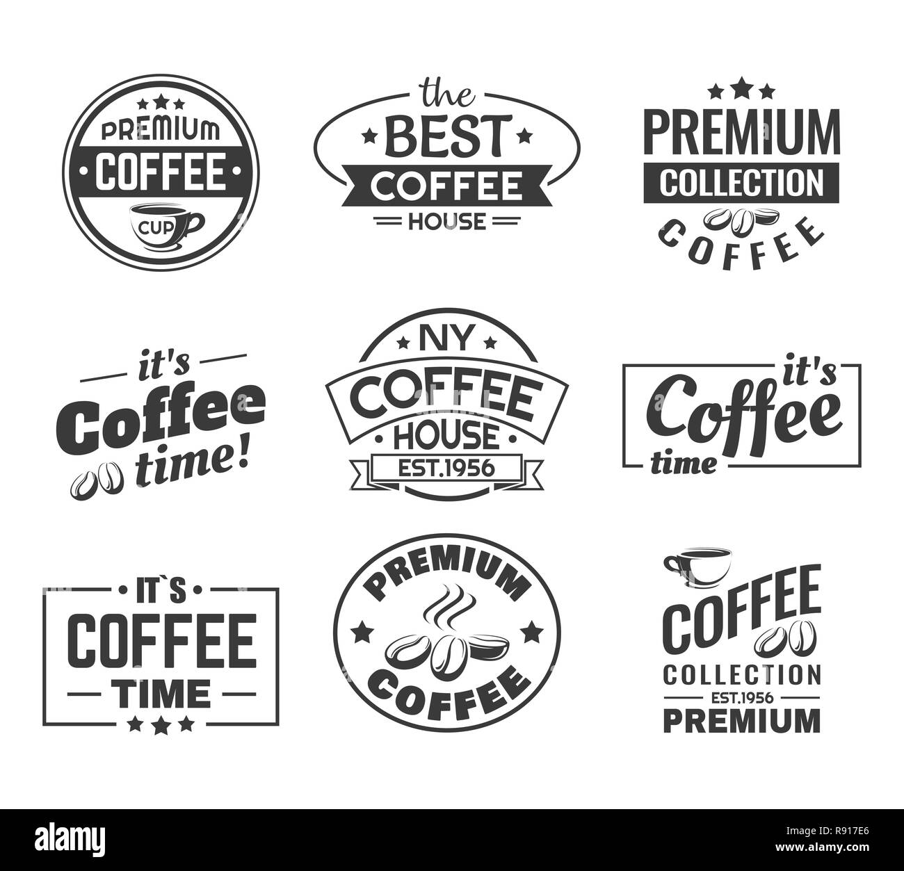 Les grains de café que le logo, signe pour boutique ou magasin Illustration de Vecteur