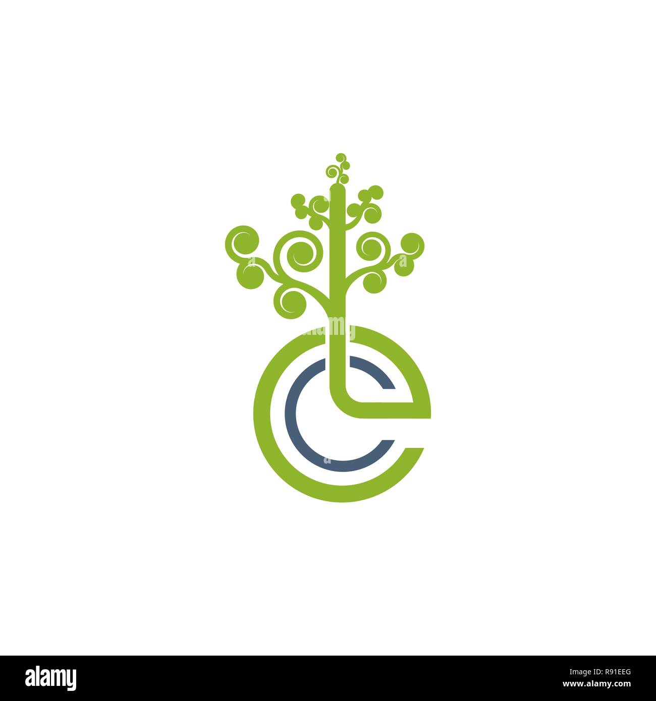 Feuilles vertes logo. Logo de yoga. Logo des aliments naturels et biologiques. Eco friendly icône. L'icône de l'écologie. Illustration de Vecteur
