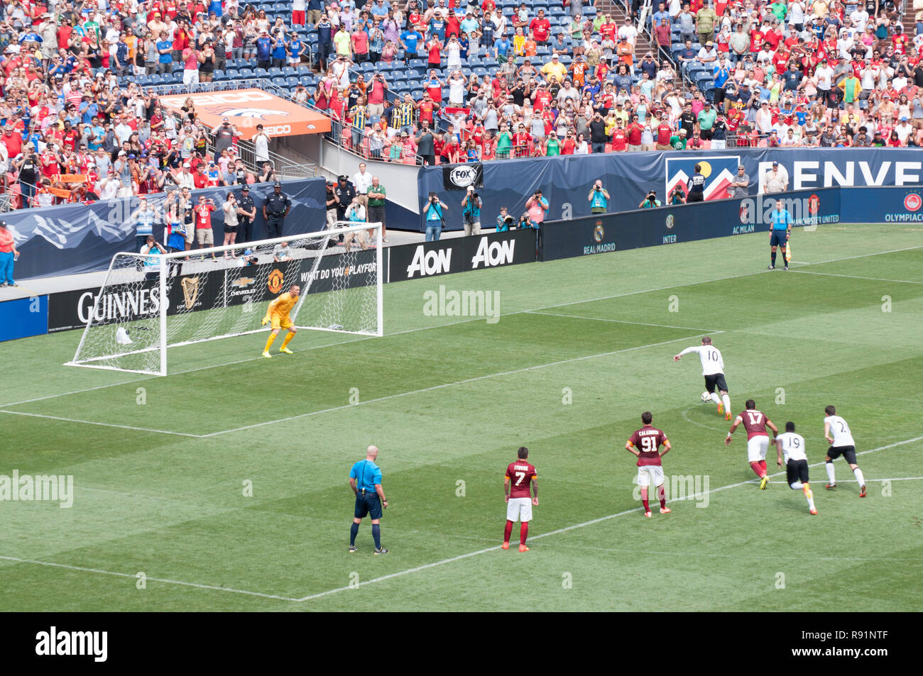 Manchester United vs AS Roma à Denver. Banque D'Images