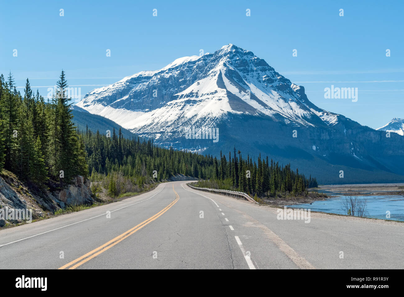Promenade des glaciers des Rocheuses canadiennes - l'autoroute 93 Banque D'Images
