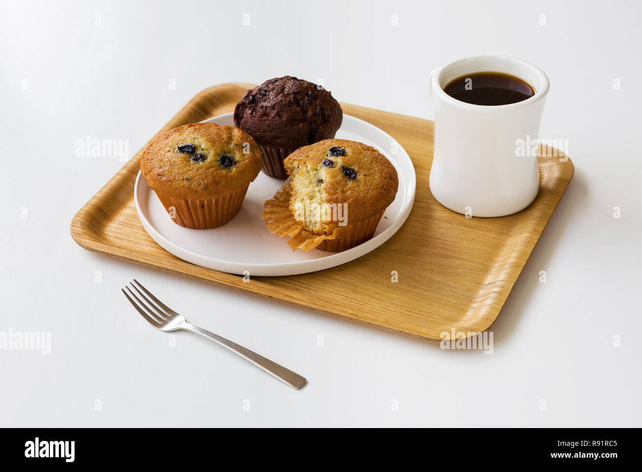 Muffins et café Banque D'Images