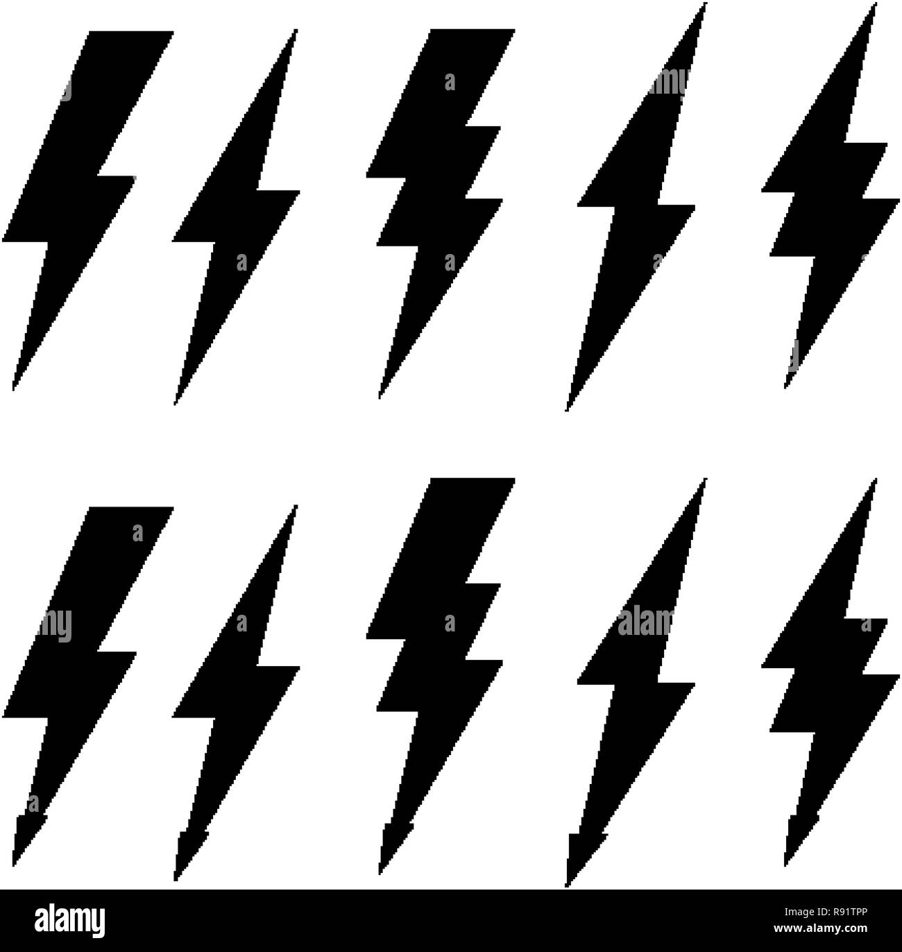 Haute tension et Thunderbolt icônes noires pour la conception. Illustration de Vecteur Haute tension et Thunderbolt icônes noires pour la conception. Illustration de Vecteur
