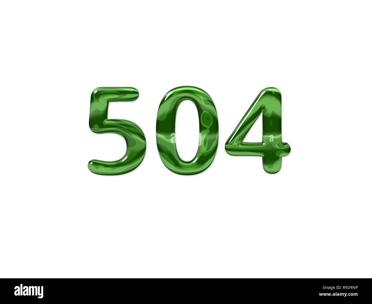 Numéro vert 504 isolé sur fond blanc Banque D'Images