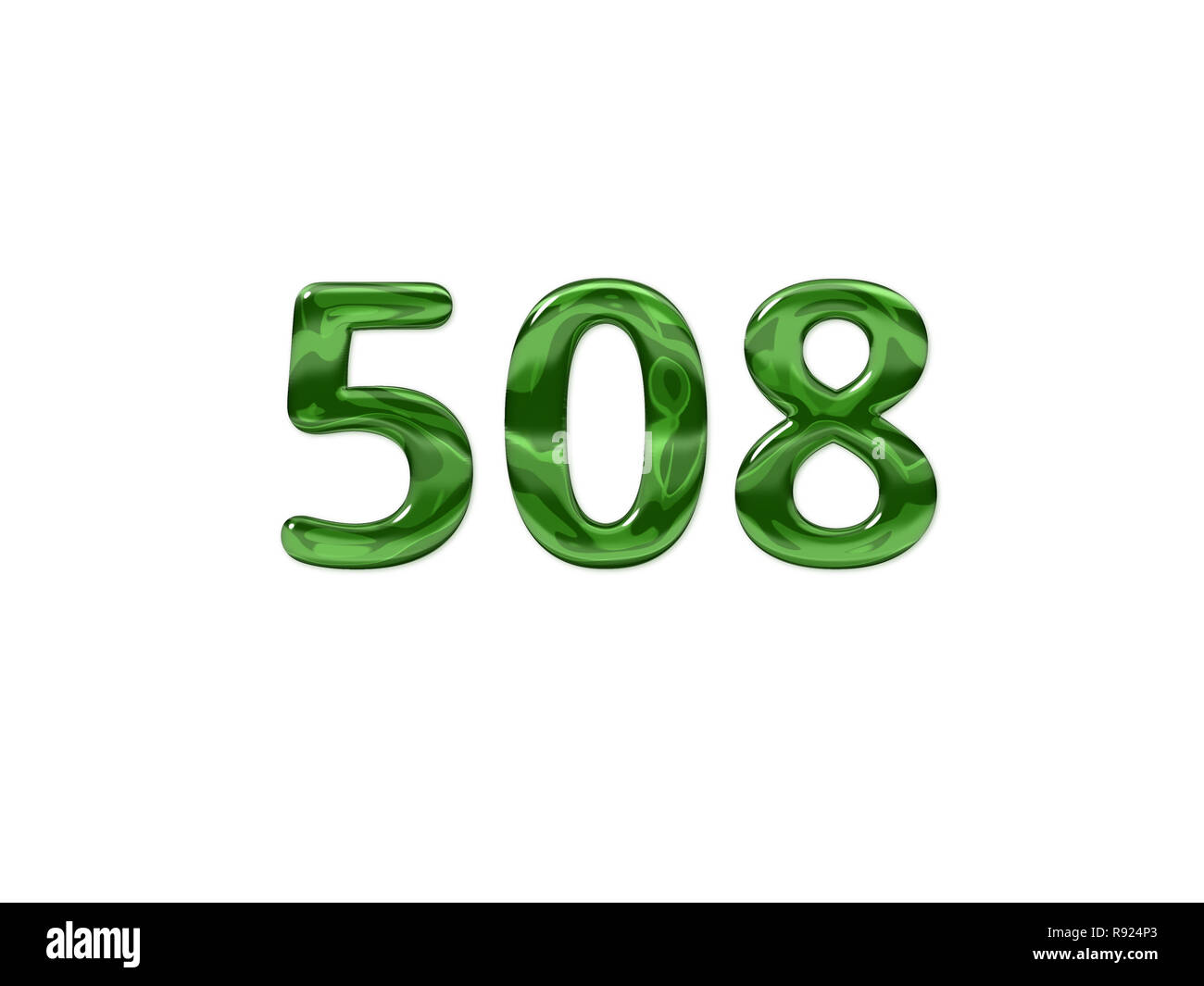 Numéro vert 508 isolé sur fond blanc Banque D'Images