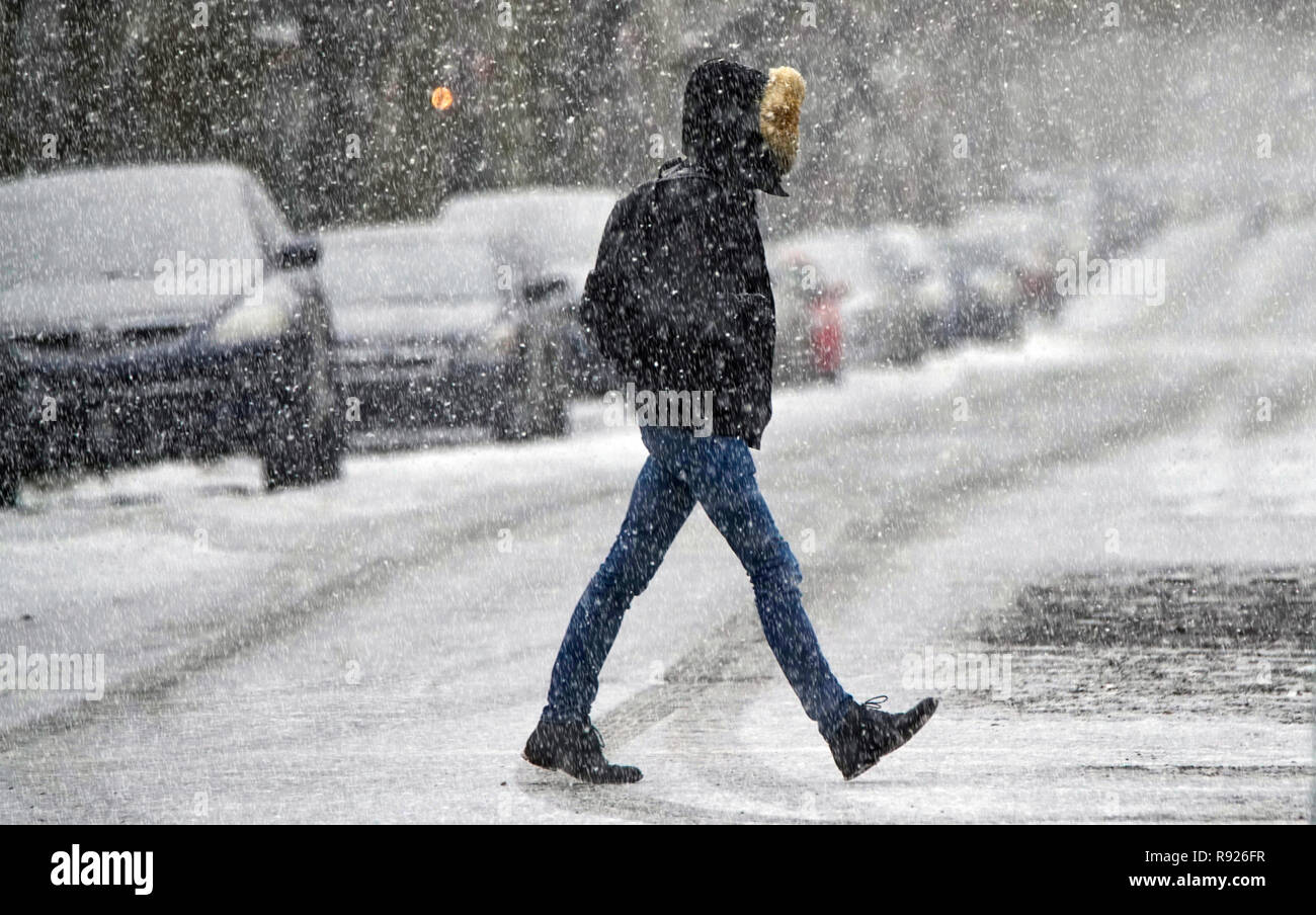 Montréal, Canada, 11 décembre 2018 à Montréal de neige.district du Plateau.Credit:Mario Beauregard/Alamy Live News Banque D'Images