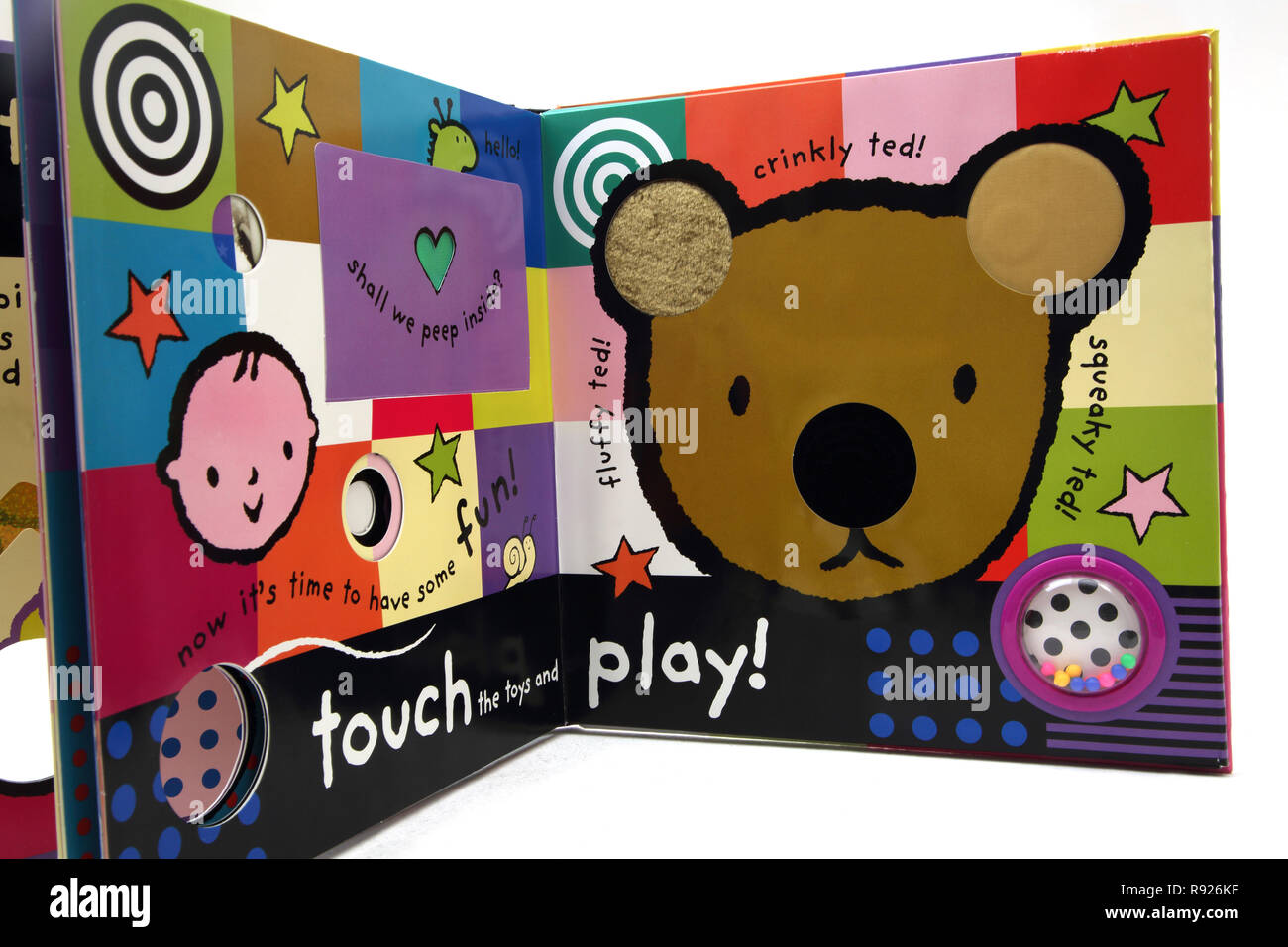 Livret de jeu activité Touch et jouer livre pour bébé Banque D'Images