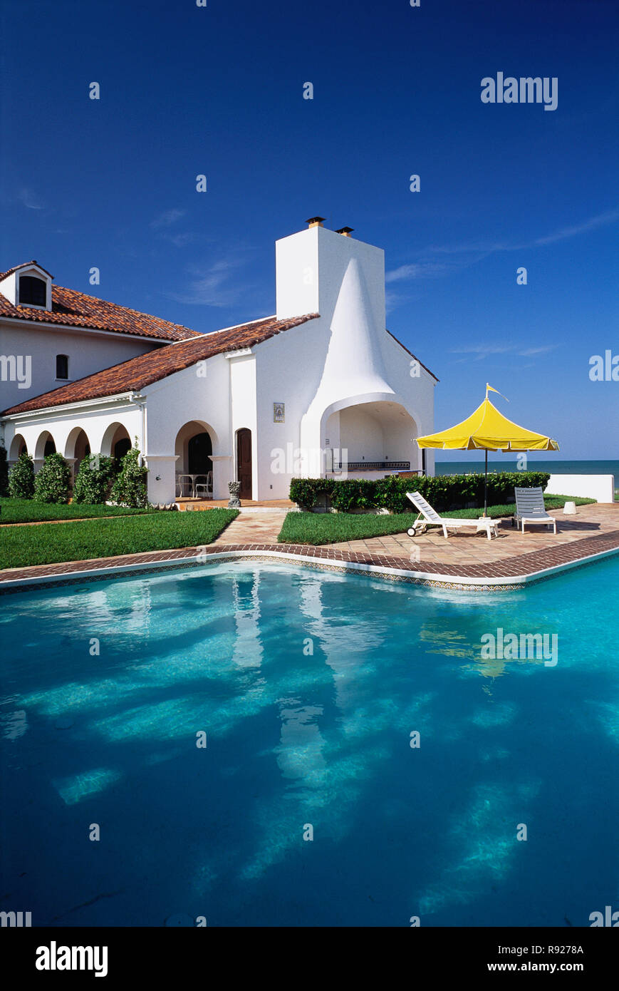 Magnifique hôtel particulier de style espagnol en Floride, USA Banque D'Images