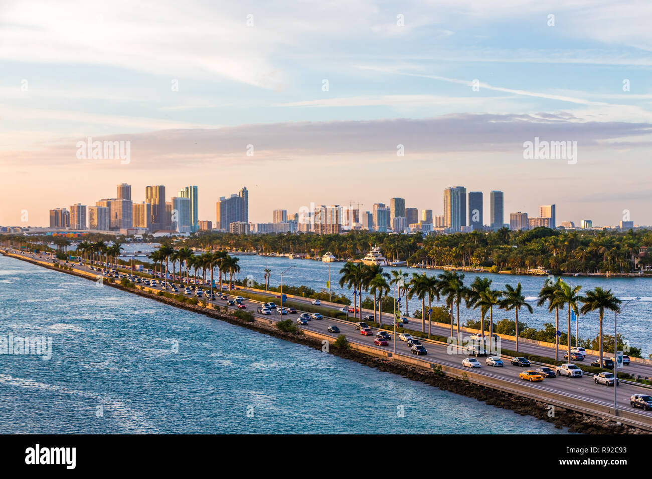 Quitter Miami pour la plage Banque D'Images