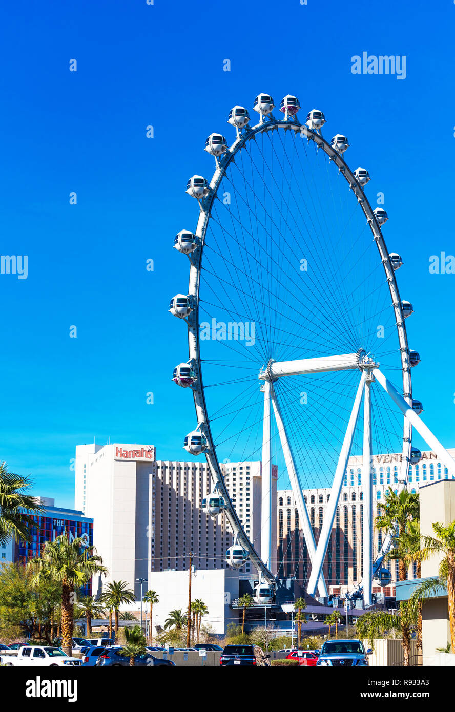 Vue de la grande roue 'High Roller', Las Vegas, Nevada, USA. L'espace de  copie pour le texte. La verticale Photo Stock - Alamy