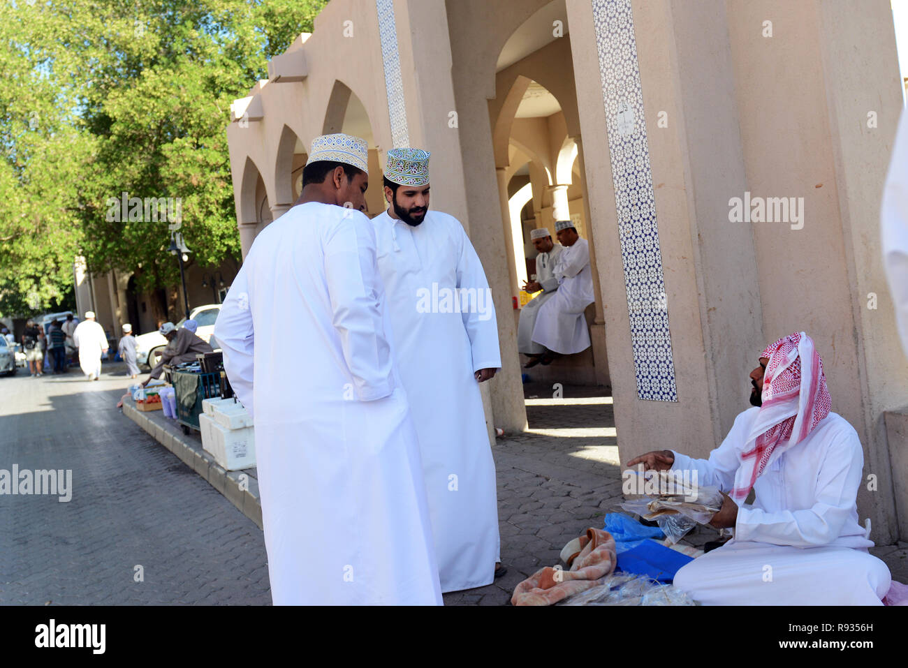 Le marché vibrant à Nizwa, Oman. Banque D'Images